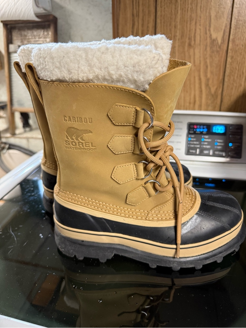 Sorel Caribou Women’s Waterproof Winter Boots - Tan/Black, 9
